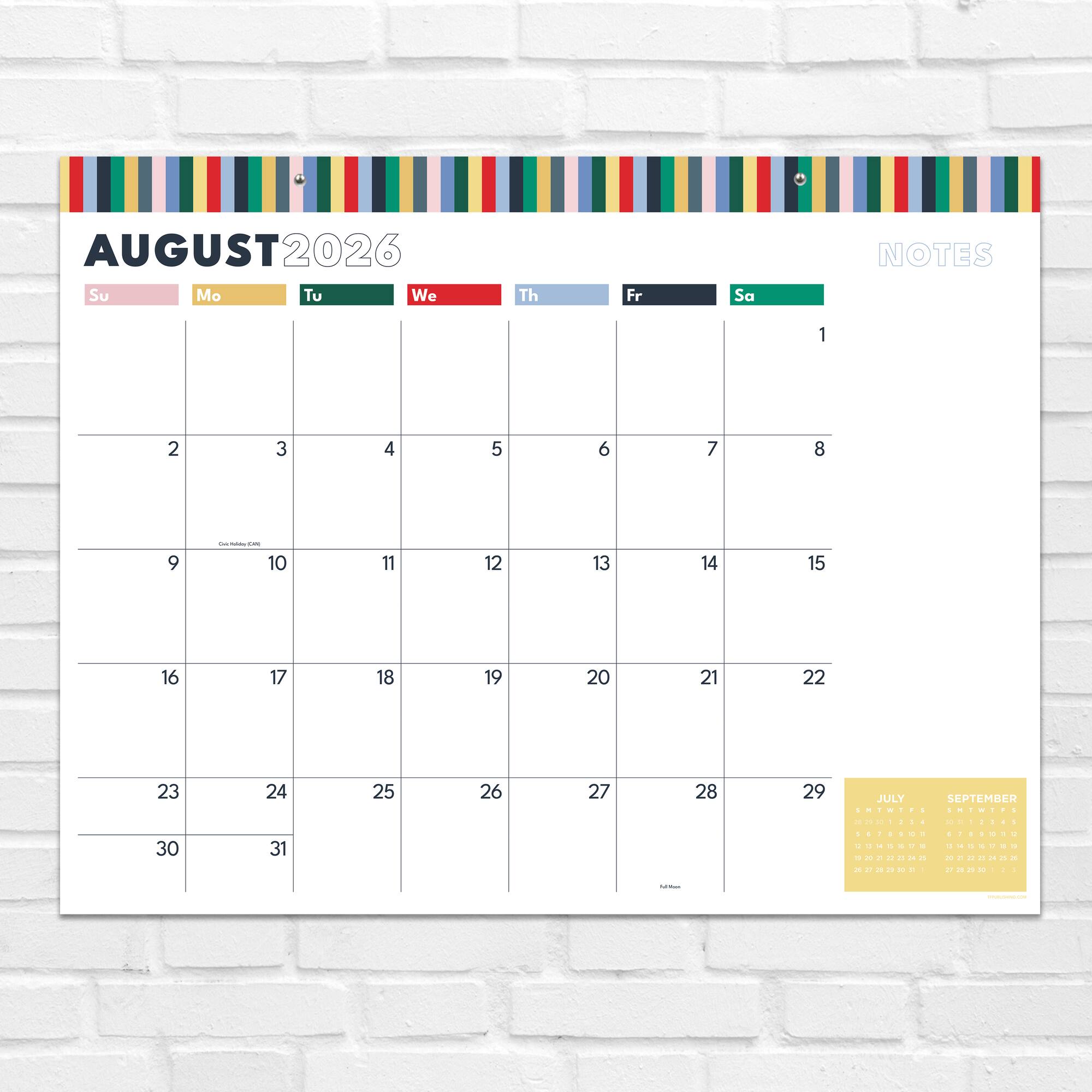 TF Publishing Large 2026-27 Long Weekend Desk Pad Monthly Blotter Calendar